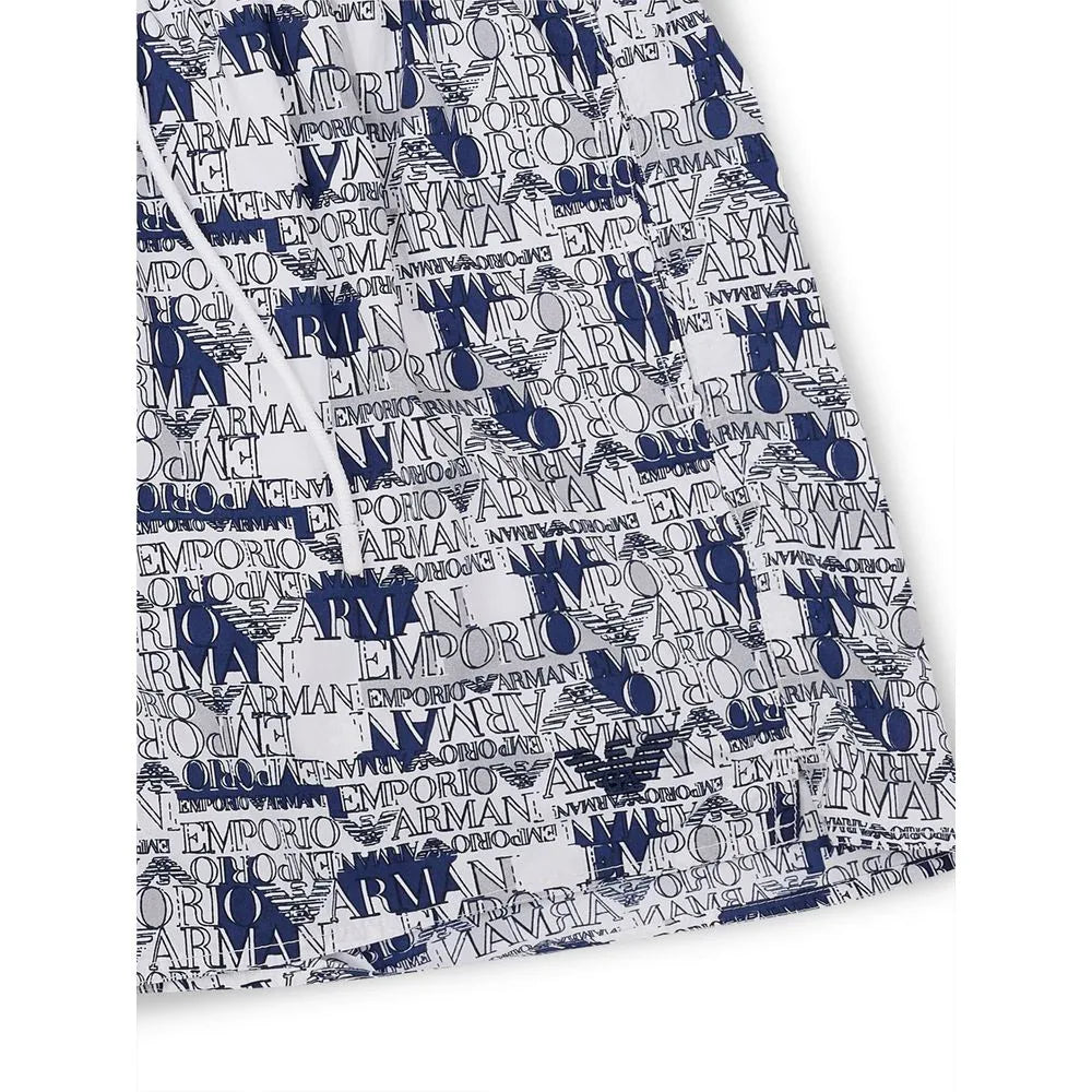 Emporio Armani White Polyester Swim Shorts - Zeiniez