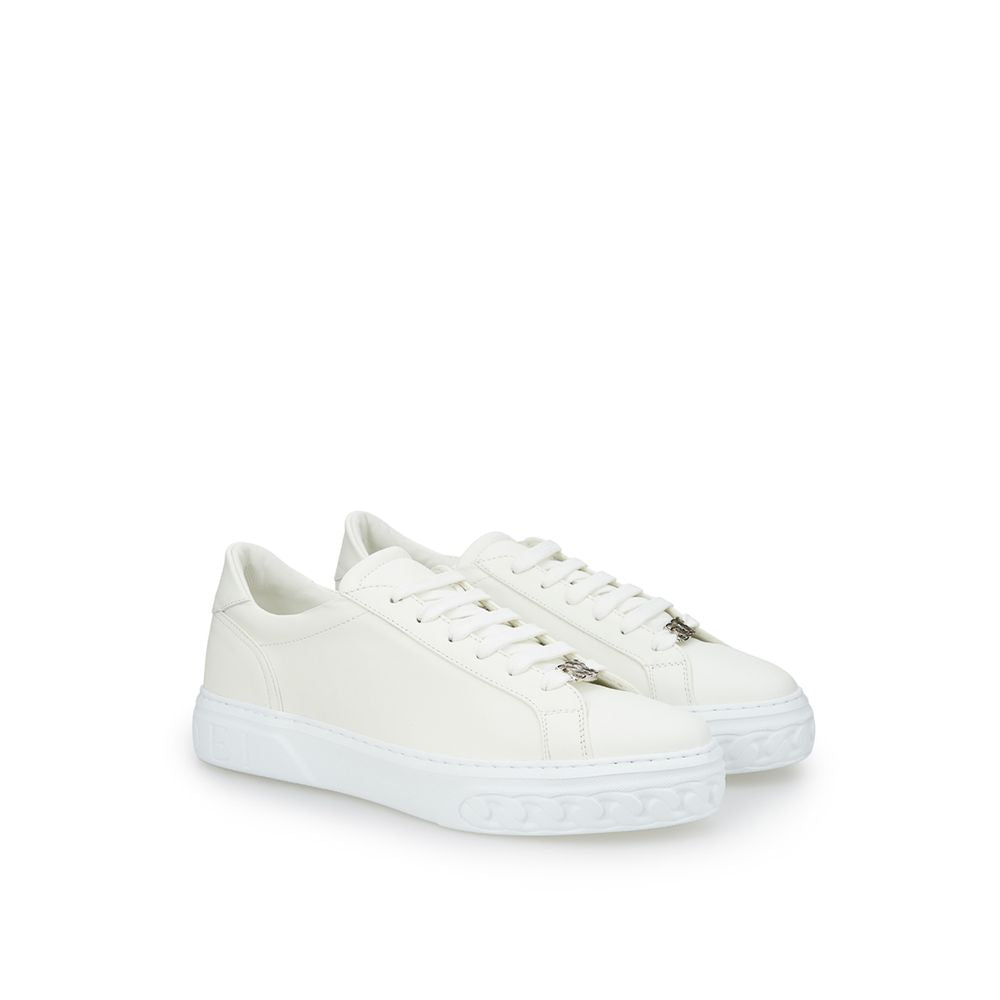 Casadei White Leather Athletic Sneakers - Zeiniez