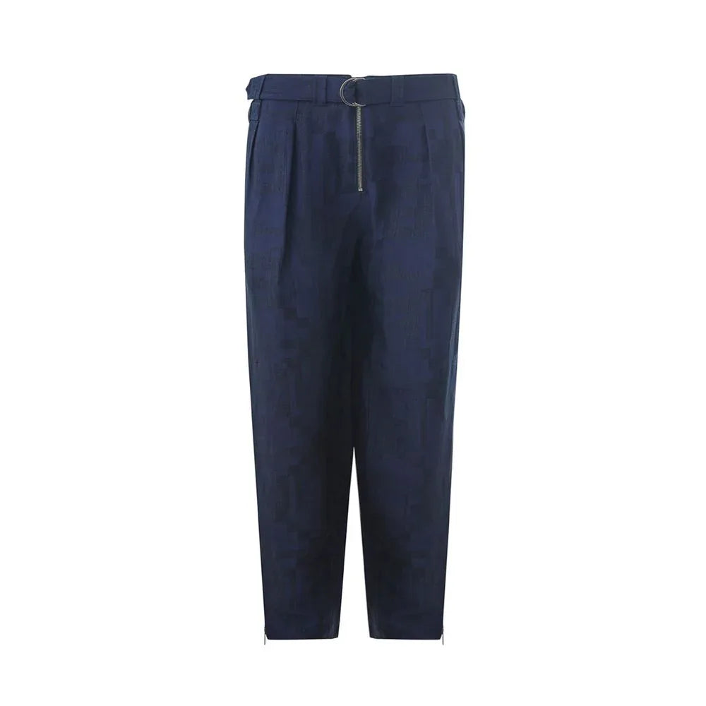 Emporio Armani Blue Linen Casual Pants - Zeiniez