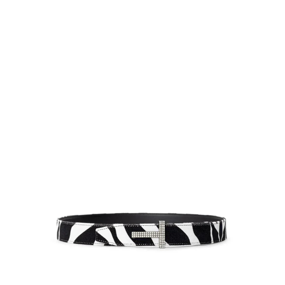 Tom Ford Black And White Leather Regular Belt - Zeiniez