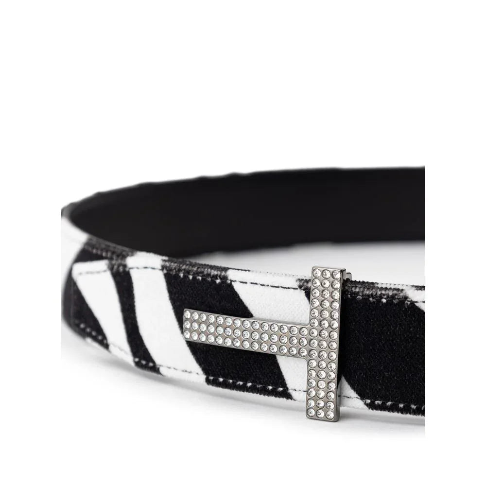 Tom Ford Black And White Leather Regular Belt - Zeiniez