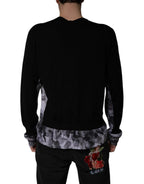 Dolce & Gabbana Black Camouflage V-neck Pullover Sweater - Zeiniez