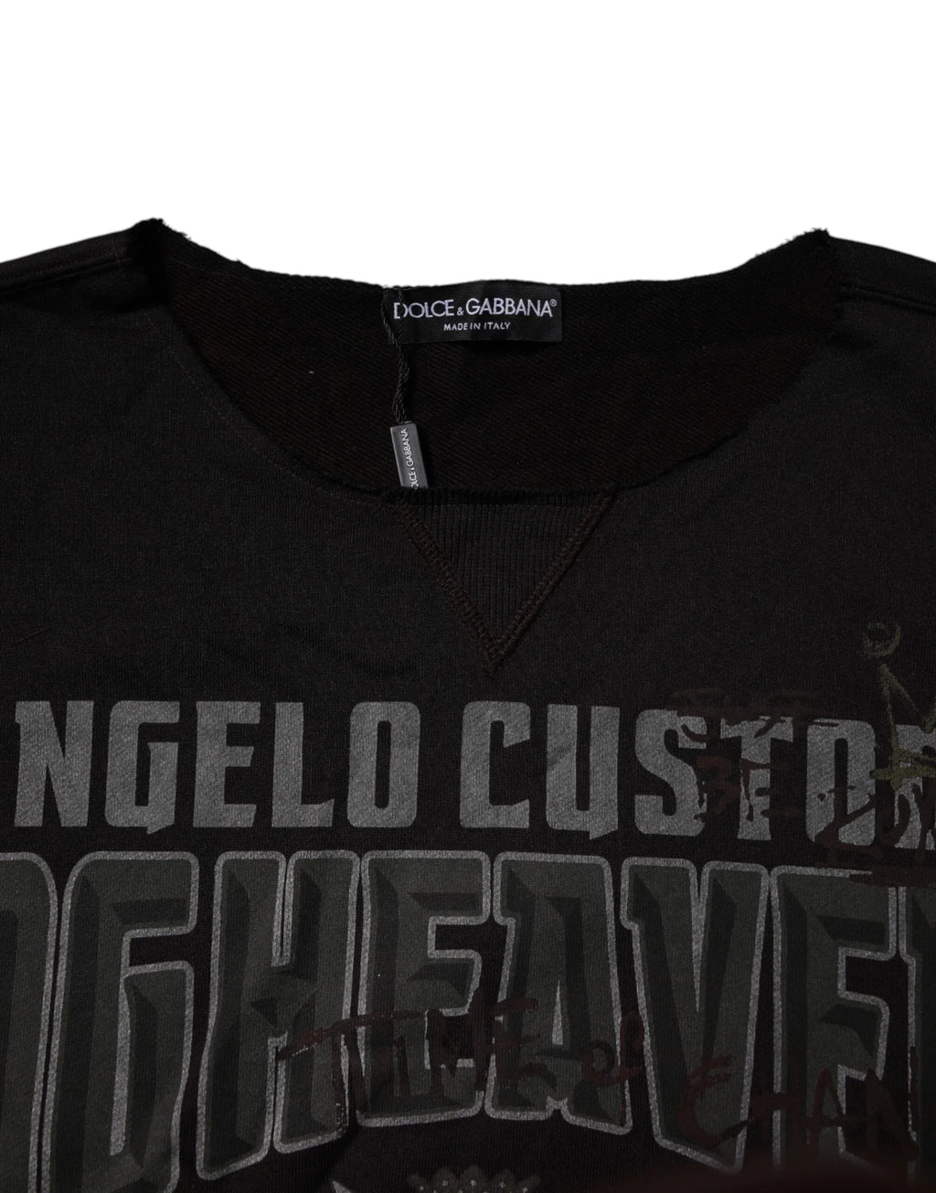 Dolce & Gabbana Black DG Heaven Crew Neck Pullover Sweater - Zeiniez