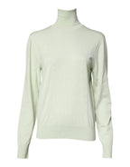 Dolce & Gabbana Light Green Wool Turtleneck Pullover Sweater - Zeiniez