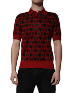 Dolce & Gabbana Red Cotton XOXO Collared Polo T-shirt - Zeiniez