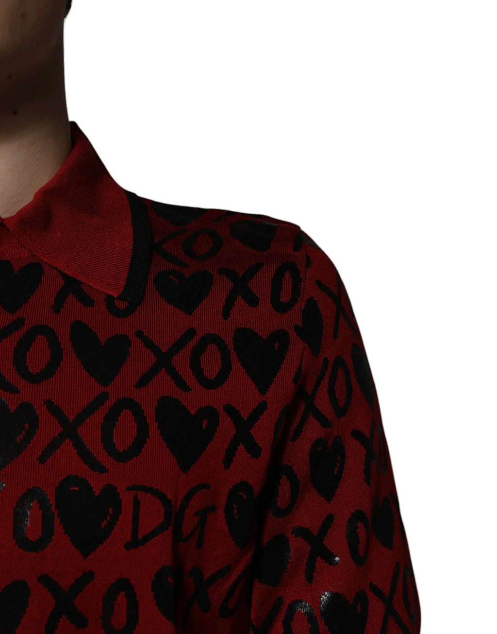 Dolce & Gabbana Red Cotton XOXO Collared Polo T-shirt - Zeiniez