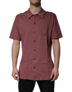 Dolce & Gabbana Dark Pink Button Down Casual Polo Men Shirt - Zeiniez