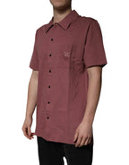Dolce & Gabbana Dark Pink Button Down Casual Polo Men Shirt - Zeiniez