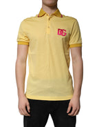 Dolce & Gabbana Yellow Cotton Logo Collared Polo T-shirt - Zeiniez