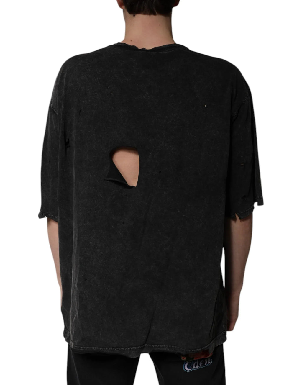 Dolce & Gabbana Black Graphic Print Cotton Crew Neck T-shirt - Zeiniez