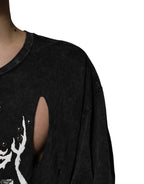 Dolce & Gabbana Black Graphic Print Cotton Crew Neck T-shirt - Zeiniez