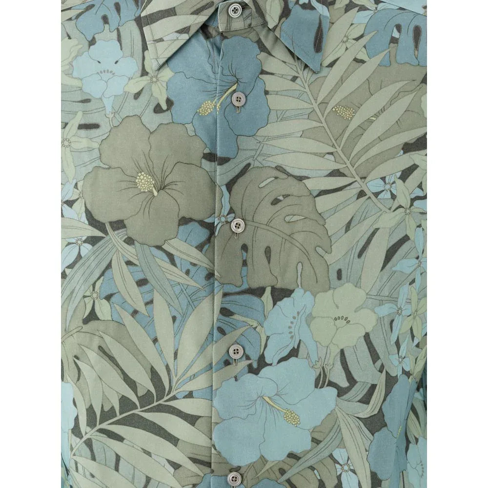 Tom Ford Blue Lyocell Pattern Shirt - Zeiniez