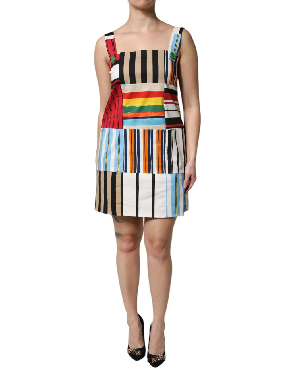 Dolce & Gabbana Multicolor Cotton Stripe Sleeveless Dress - Zeiniez
