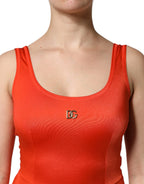 Dolce & Gabbana Orange Sleeveless Bodycon Jumpsuit Dress - Zeiniez