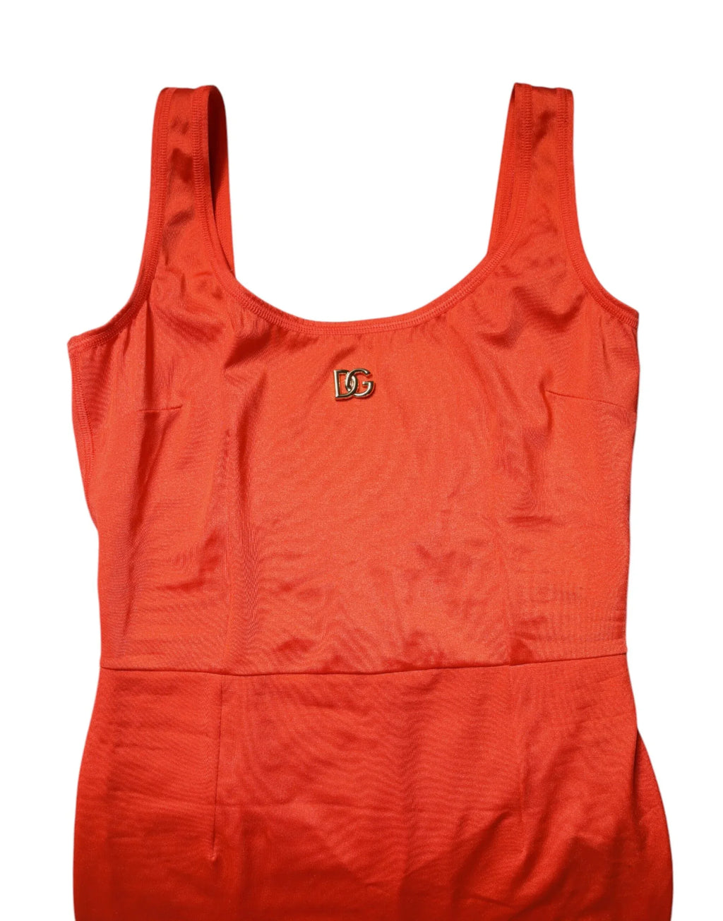 Dolce & Gabbana Orange Sleeveless Bodycon Jumpsuit Dress - Zeiniez