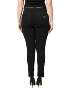 Dolce & Gabbana Black Cotton Mid Waisted Skinny Denim Jeans - Zeiniez
