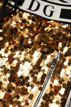 Dolce & Gabbana Metallic Gold DG Logo Sequined Jogger Pants - Zeiniez