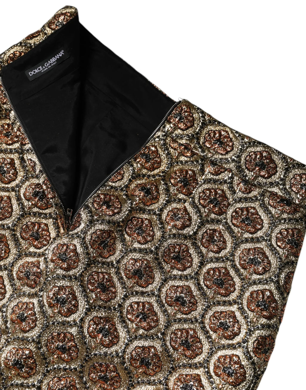 Dolce & Gabbana Brown Polyester Brocade A-line Mini Skirt - Zeiniez