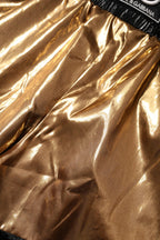 Dolce & Gabbana Metallic Gold High Waist Women Hotpants Short - Zeiniez