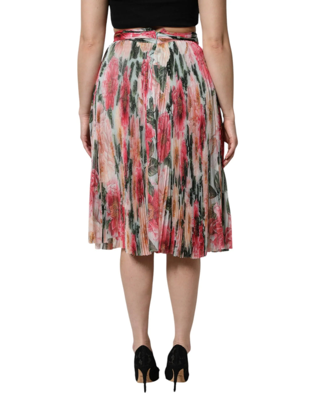 Dolce & Gabbana Multicolor Silk Floral High Waist Midi Skirt - Zeiniez