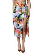 Dolce & Gabbana Multicolor Floral High Waist Midi Skirt - Zeiniez