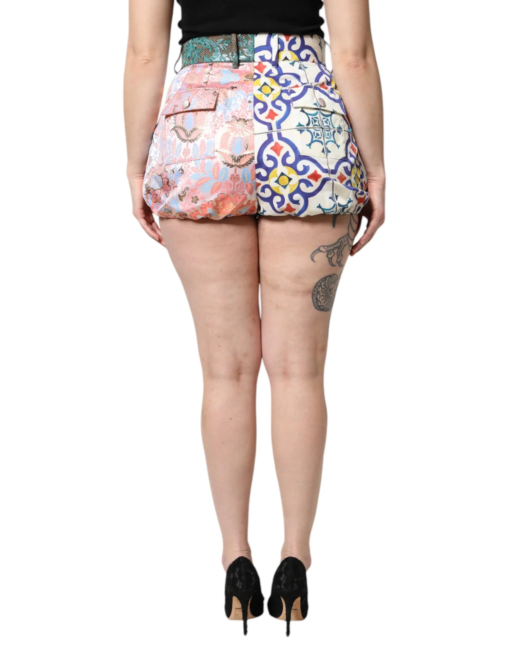 Dolce & Gabbana Multicolor Cotton Patchwork Hot Pants Shorts - Zeiniez