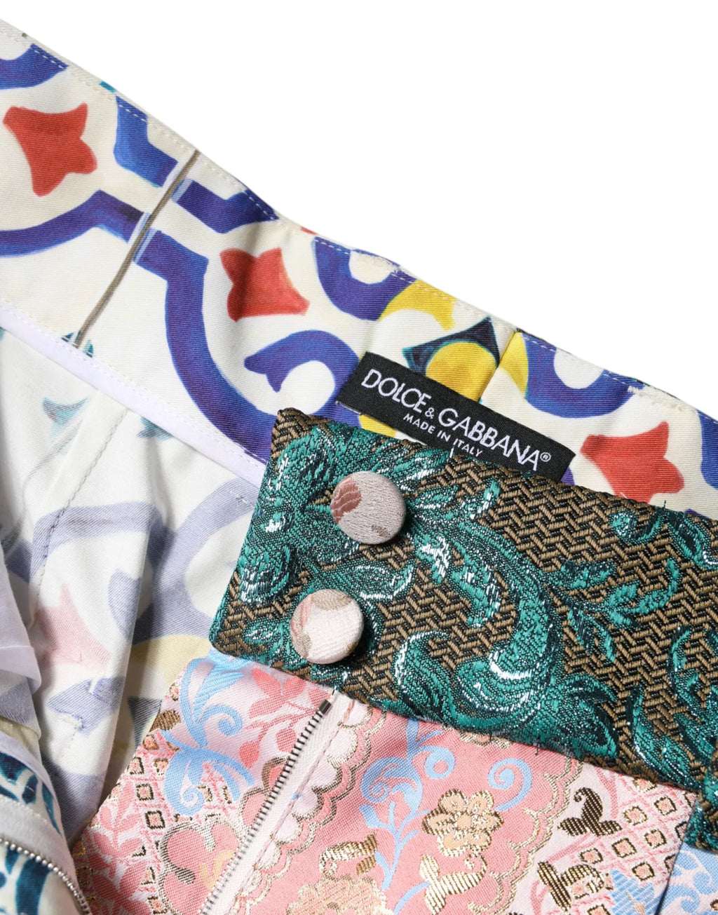 Dolce & Gabbana Multicolor Cotton Patchwork Hot Pants Shorts - Zeiniez