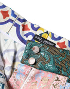 Dolce & Gabbana Multicolor Cotton Patchwork Hot Pants Shorts