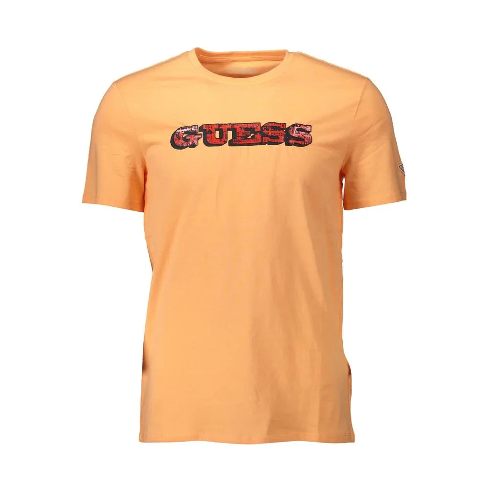 Guess Jeans Arancione Cotton Mens T-Shirt - Zeiniez