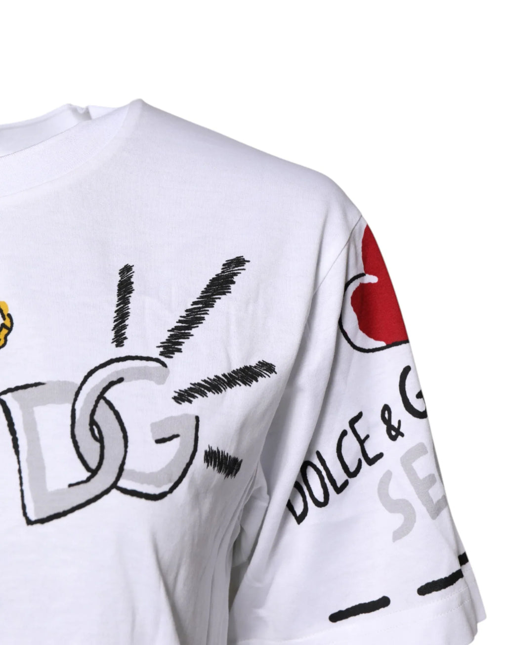 Dolce & Gabbana White Short-Sleeved Printed Jersey T-shirt - Zeiniez
