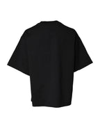Dolce & Gabbana Black Printed Cotton Crew Neck Tee T-shirt - Zeiniez