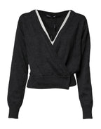 Dolce & Gabbana Grey Cashmere Deep V-neck Pullover Sweater - Zeiniez
