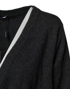 Dolce & Gabbana Grey Cashmere Deep V-neck Pullover Sweater - Zeiniez