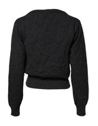 Dolce & Gabbana Grey Cashmere Deep V-neck Pullover Sweater - Zeiniez