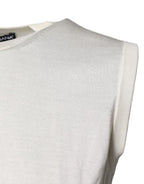 Dolce & Gabbana Cream Sleeveless Silk Round Neck Tank Top - Zeiniez