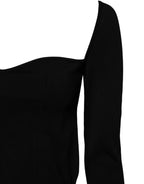 Dolce & Gabbana Black Square Neckline Long Sleeves Sweater - Zeiniez
