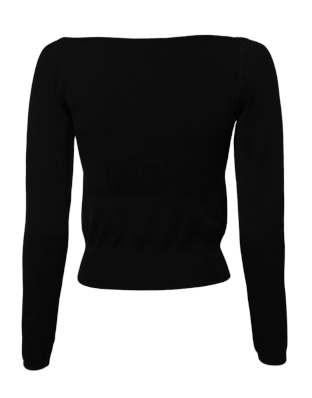 Dolce & Gabbana Black Square Neckline Long Sleeves Sweater - Zeiniez