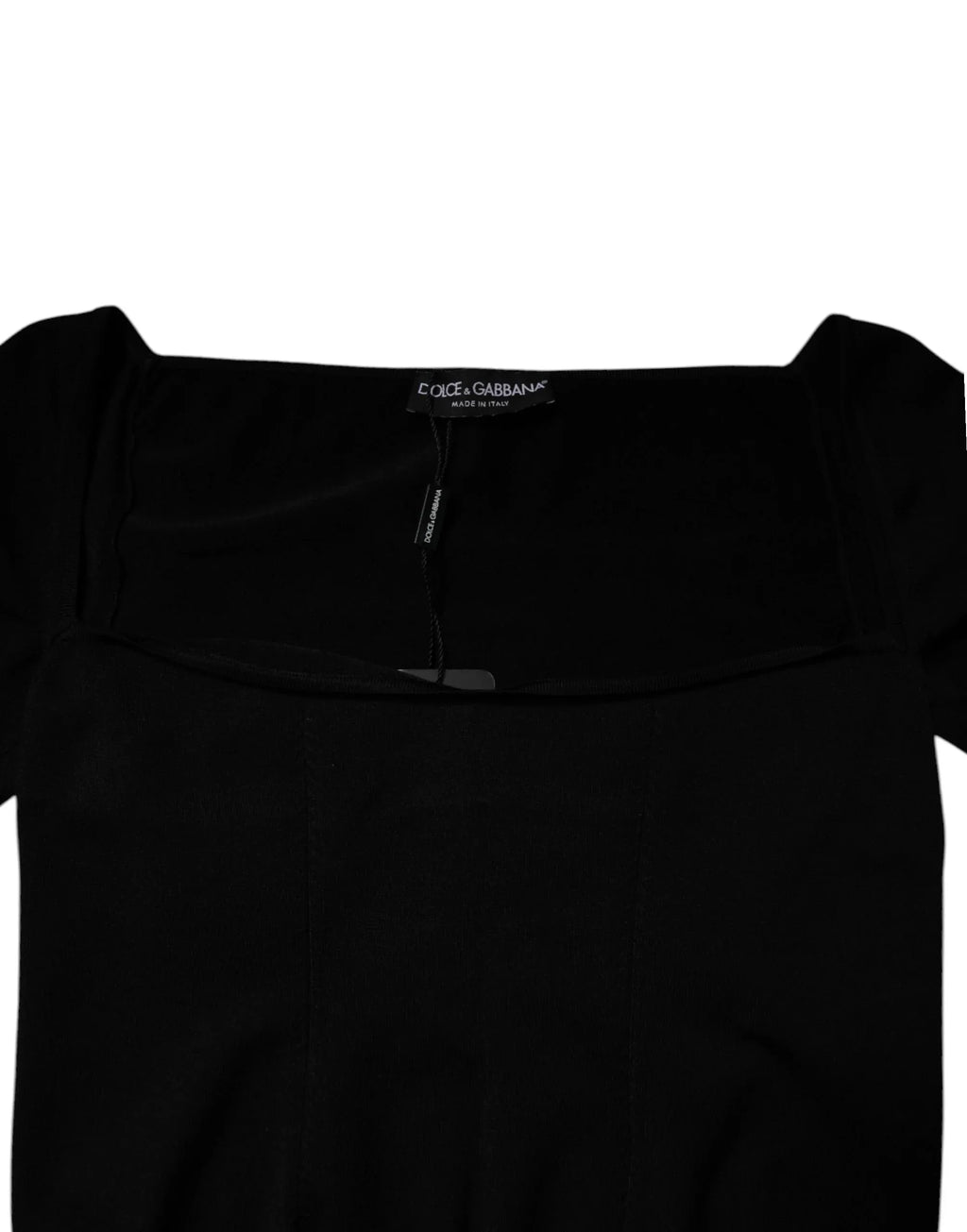 Dolce & Gabbana Black Square Neckline Long Sleeves Sweater - Zeiniez