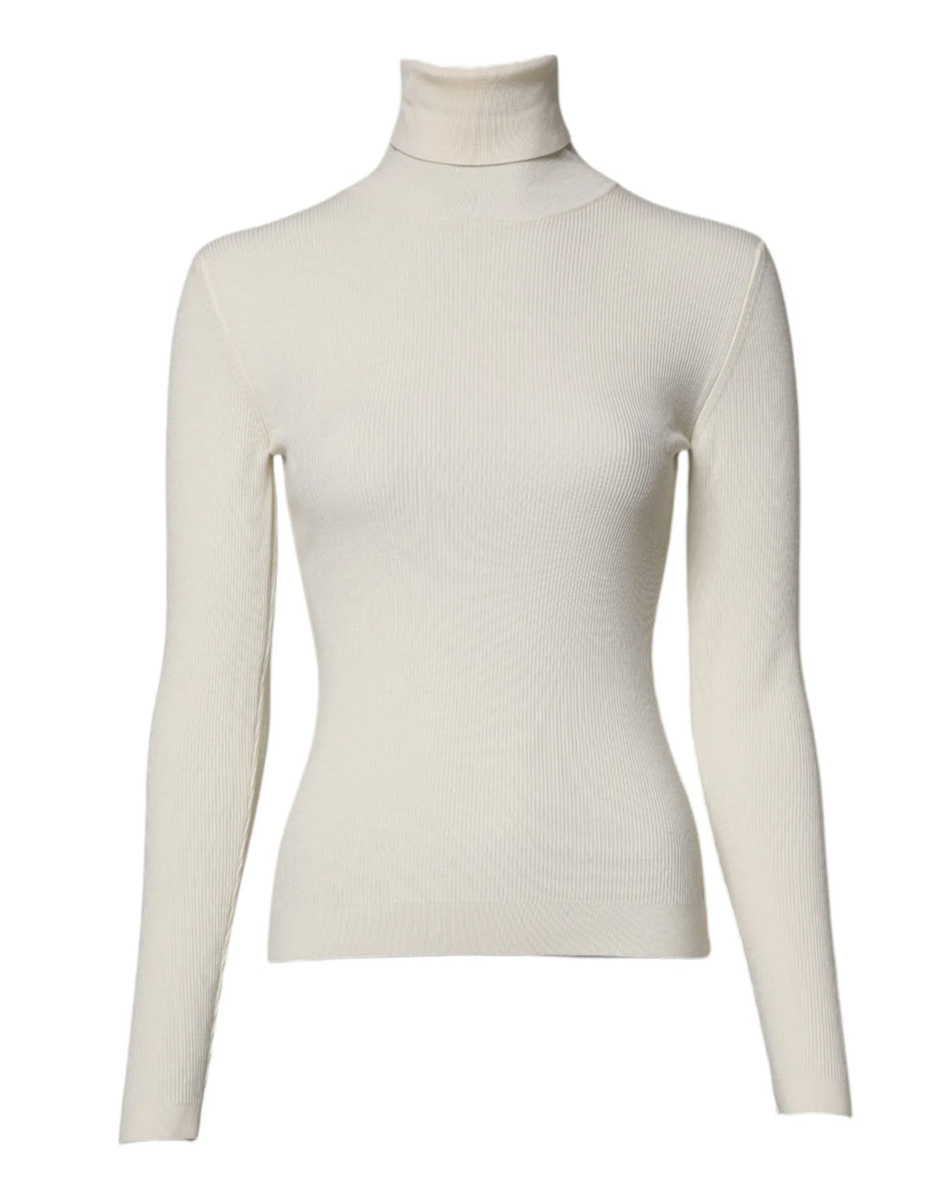 Dolce & Gabbana Cream Long Sleeves Turtleneck Slim Sweater - Zeiniez