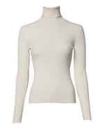 Dolce & Gabbana Cream Long Sleeves Turtleneck Slim Sweater - Zeiniez
