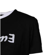 Dolce & Gabbana Black Printed Round Neck Top Cotton T-shirt - Zeiniez