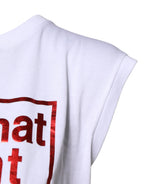 Dolce & Gabbana White Floral Graphic Print Sleeveless Tank Top - Zeiniez