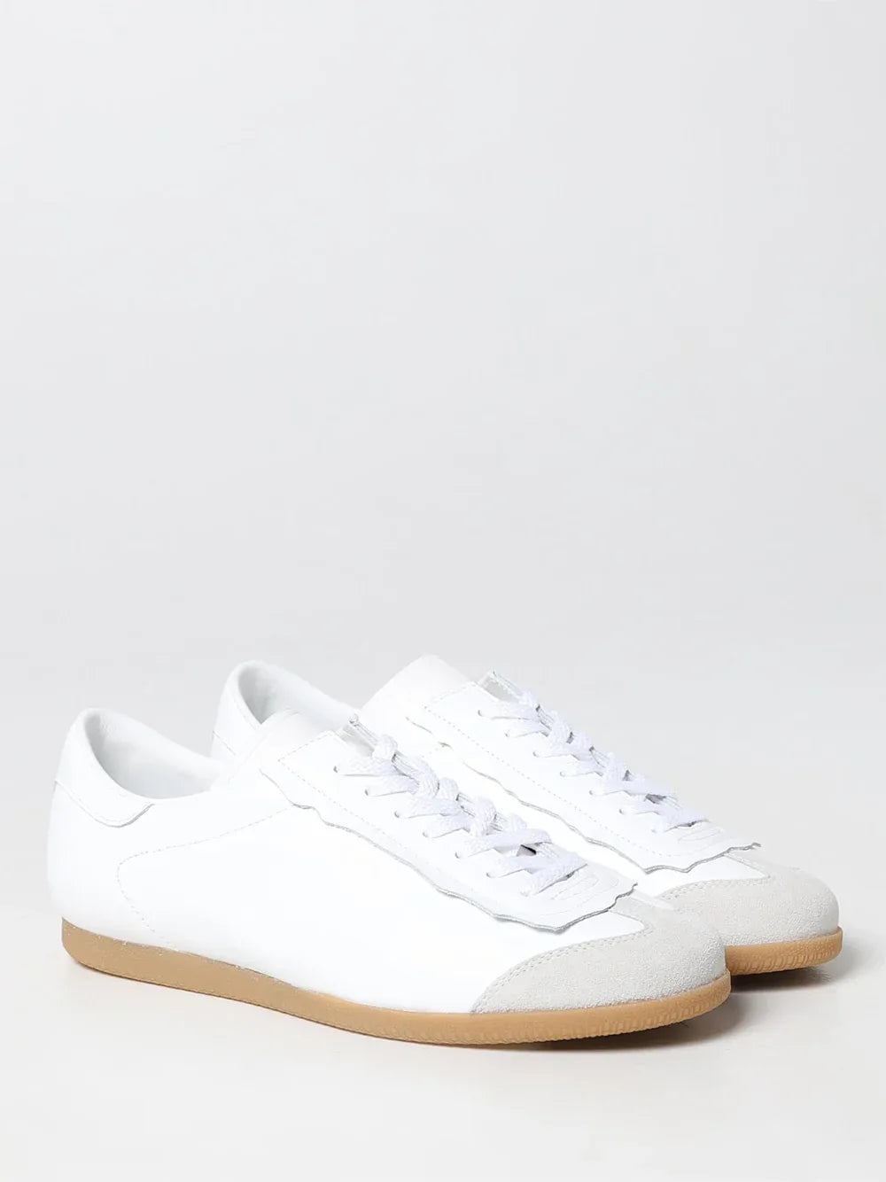 Maison Margiela Low Featherlight Leather And Suede Sneakers - Zeiniez