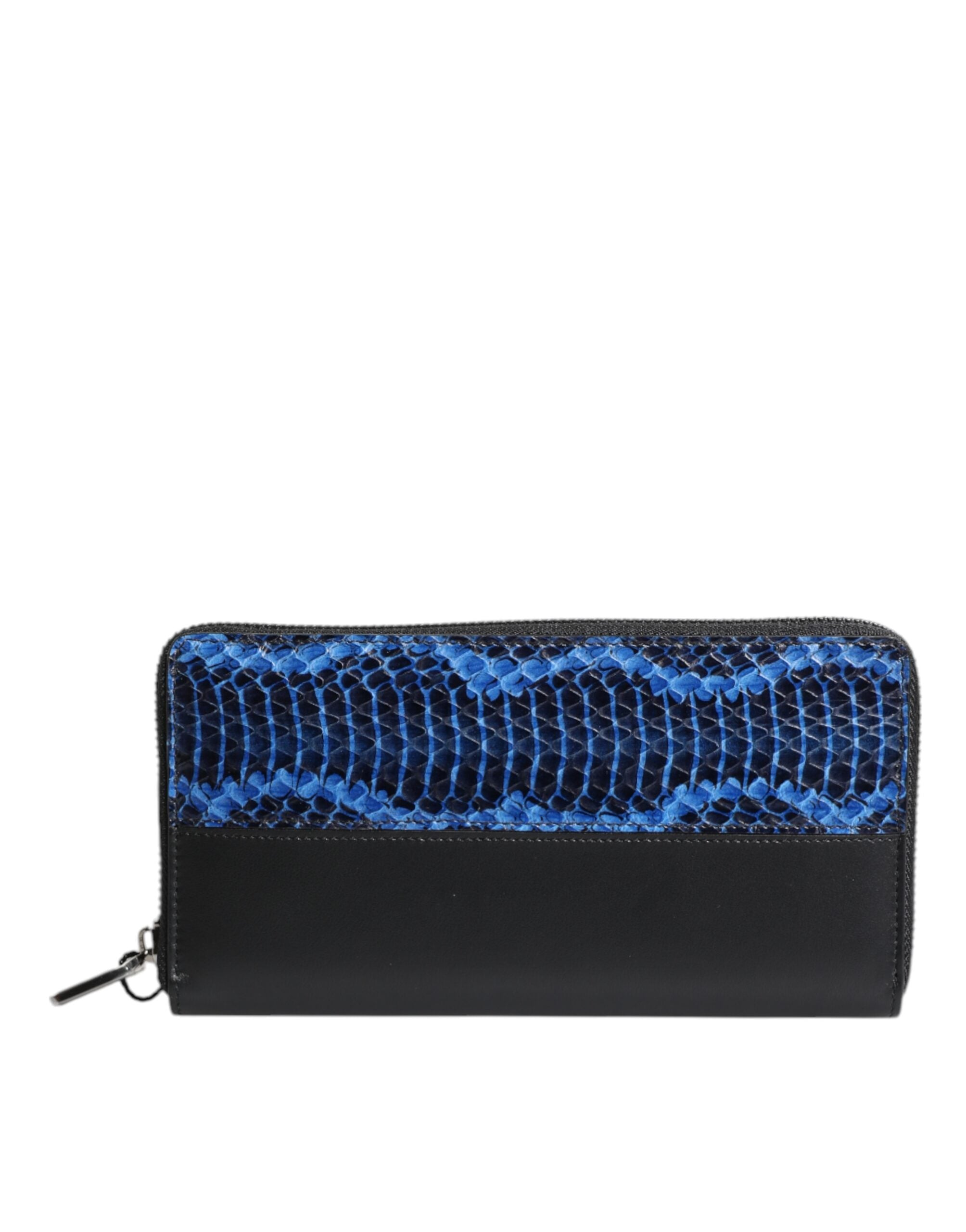 Dolce & Gabbana Black Blue Exotic Leather Embossed Continental Wallet - Zeiniez