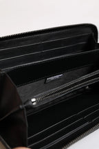 Dolce & Gabbana Black Blue Exotic Leather Embossed Continental Wallet - Zeiniez