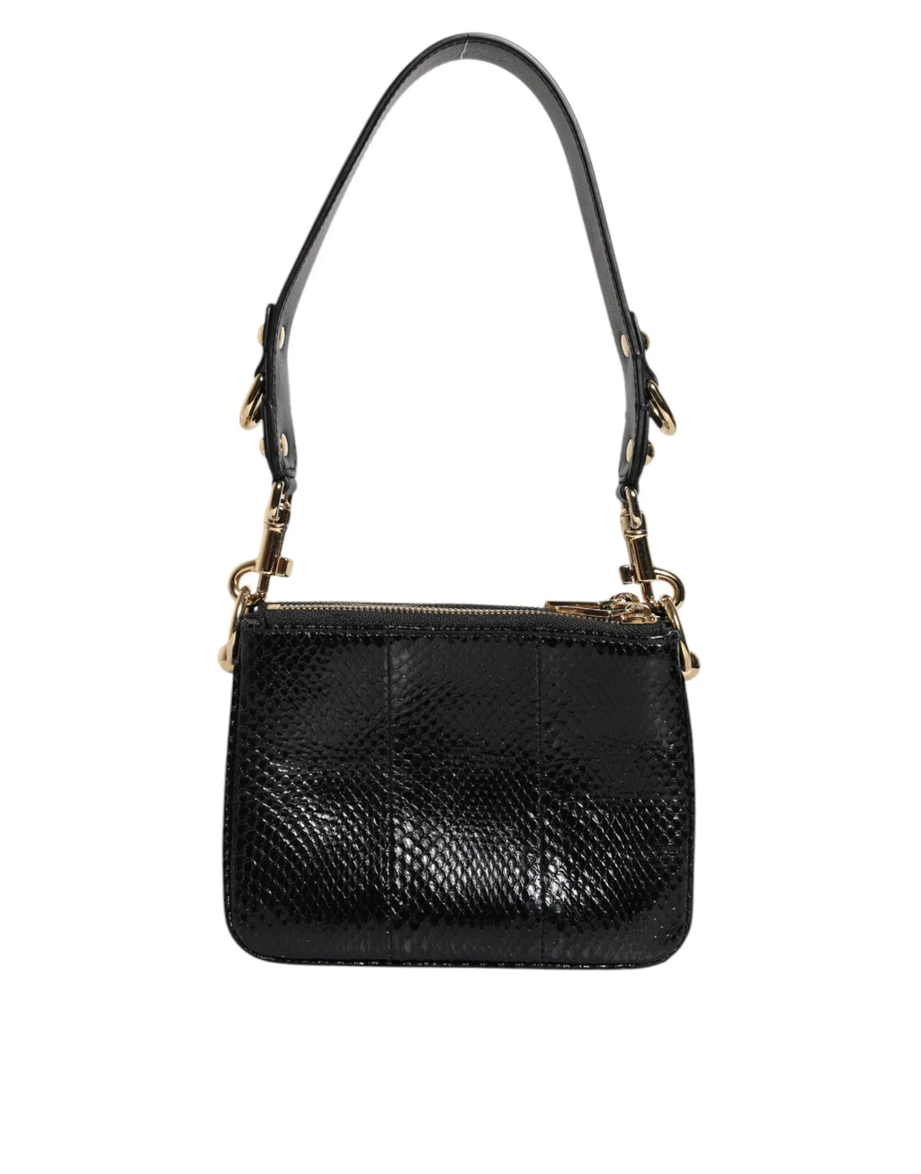 Dolce & Gabbana Black Exotic Leather Shoulder Sling Clutch Bag - Zeiniez
