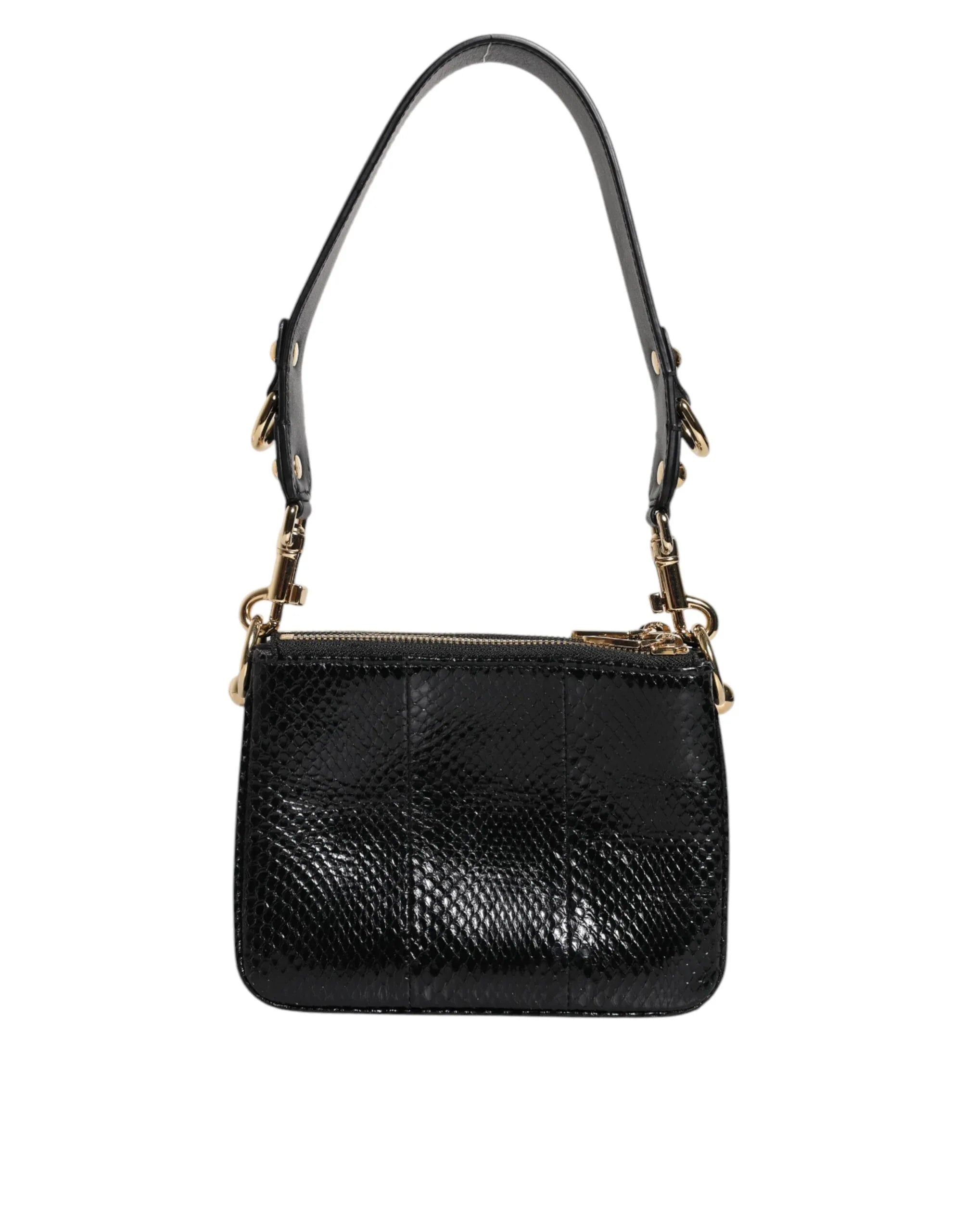 Dolce & Gabbana Black Exotic Leather Shoulder Sling Clutch Bag - Zeiniez