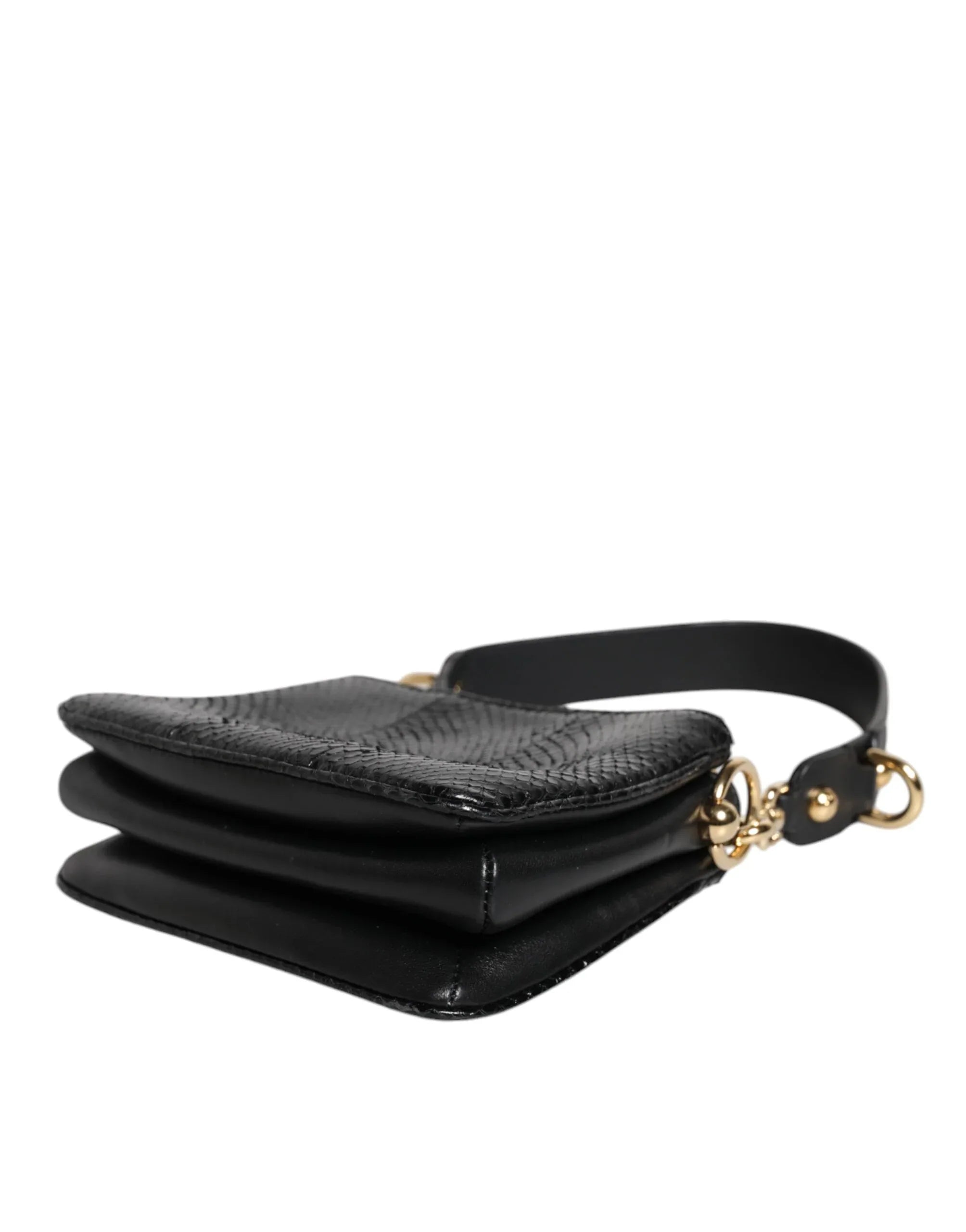 Dolce & Gabbana Black Exotic Leather Shoulder Sling Clutch Bag - Zeiniez