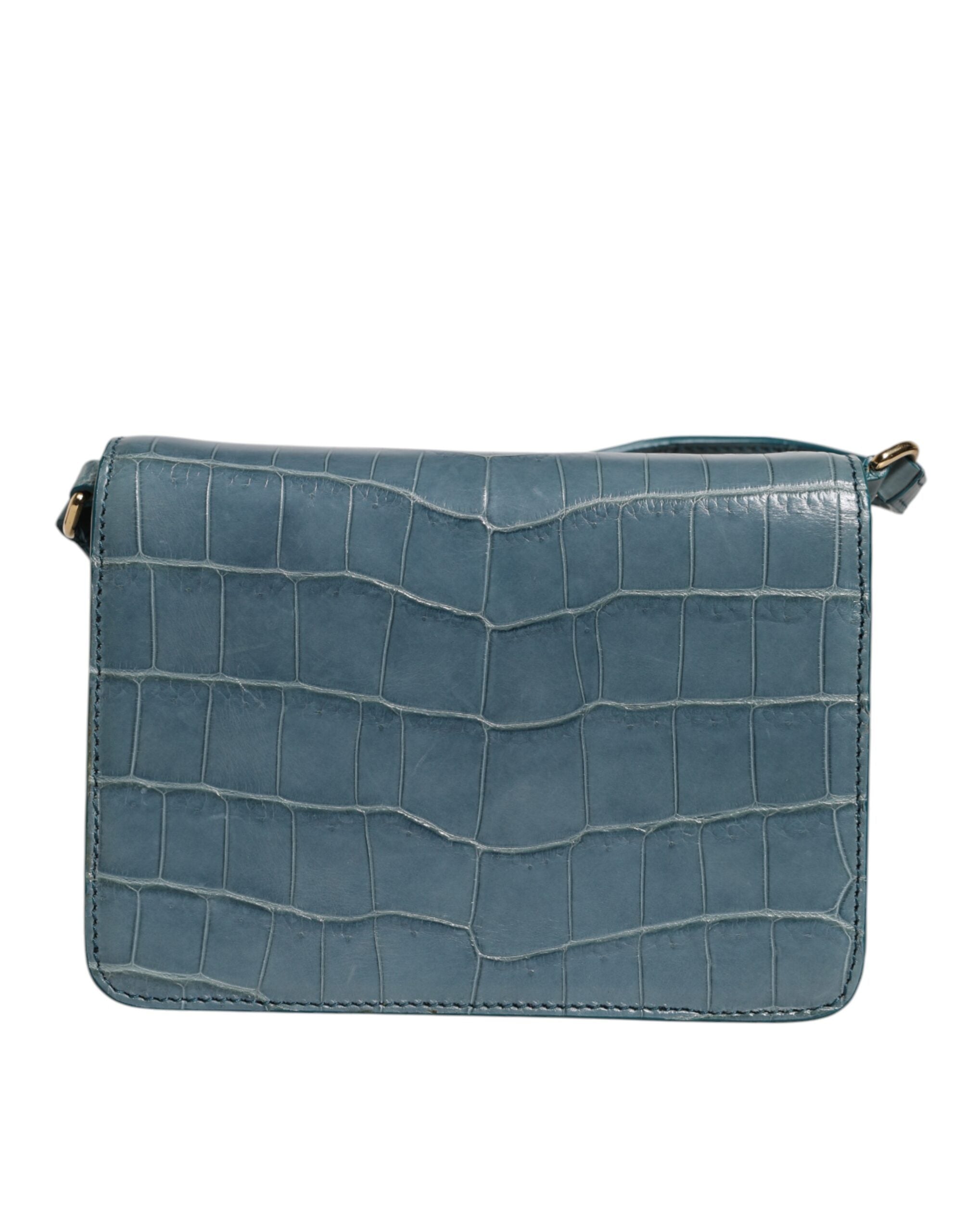 Dolce & Gabbana Green Exotic Leather DG Plaque Crossbody Mini Bag - Zeiniez