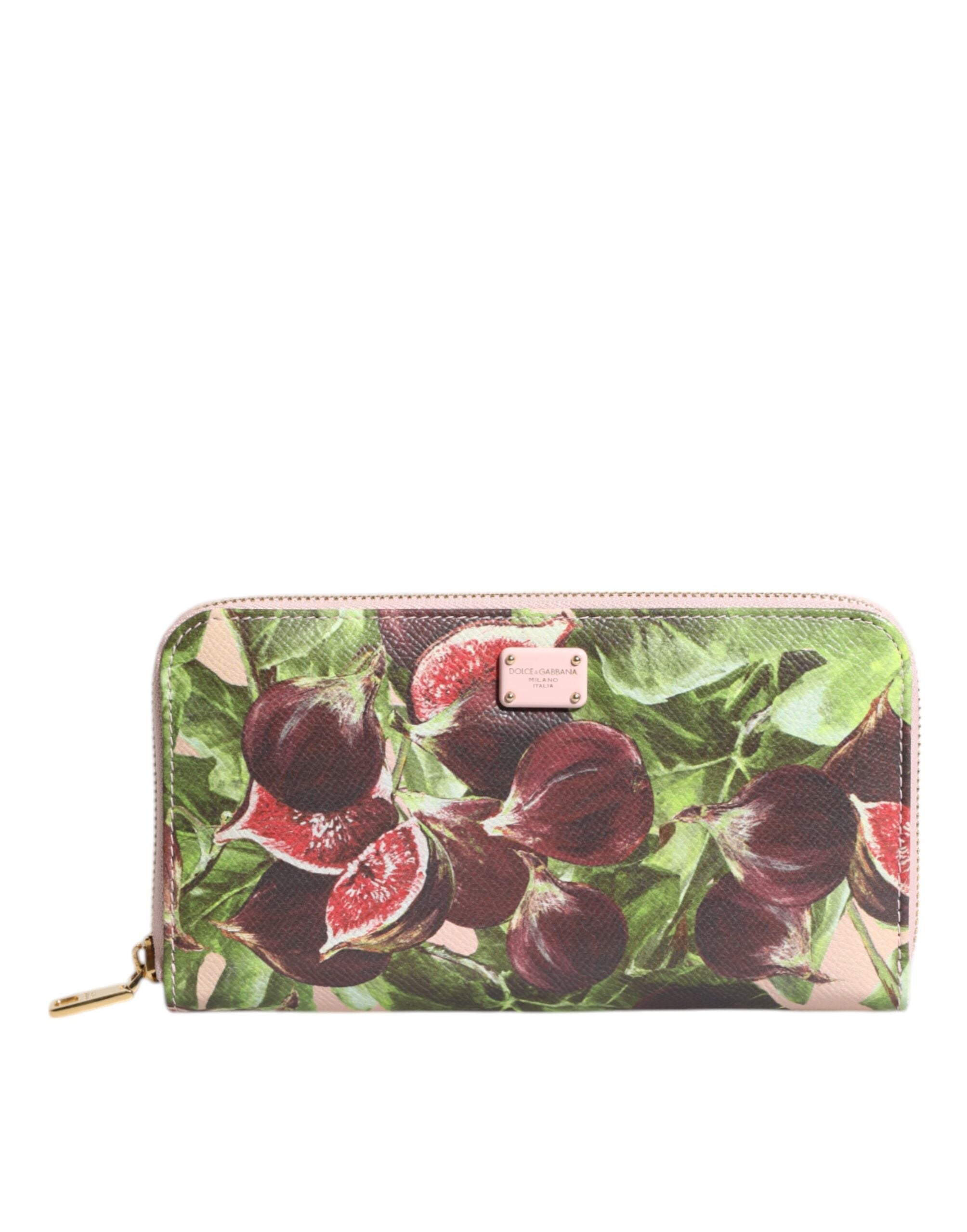 Dolce & Gabbana Multicolor Fig Fruit Dauphine Leather Zip Around Continental Wallet - Zeiniez